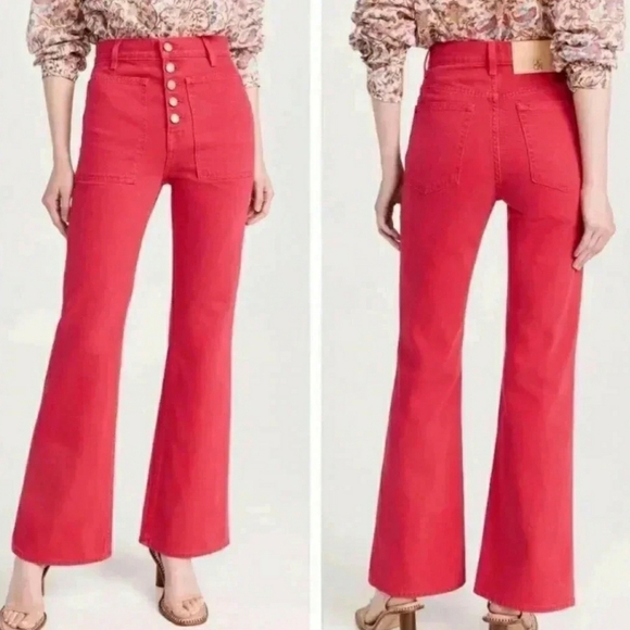 Ulla Johnson Denim - Ulla Johnson New Lou Orchid Wash Flare Cotton Denim Jeans Size 26